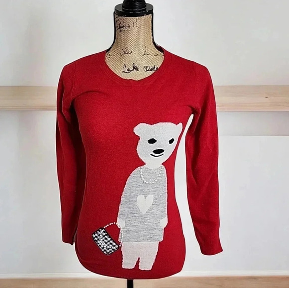 Primark wool blend bear print sweater. Nwt. Size small - Picture 2 of 8